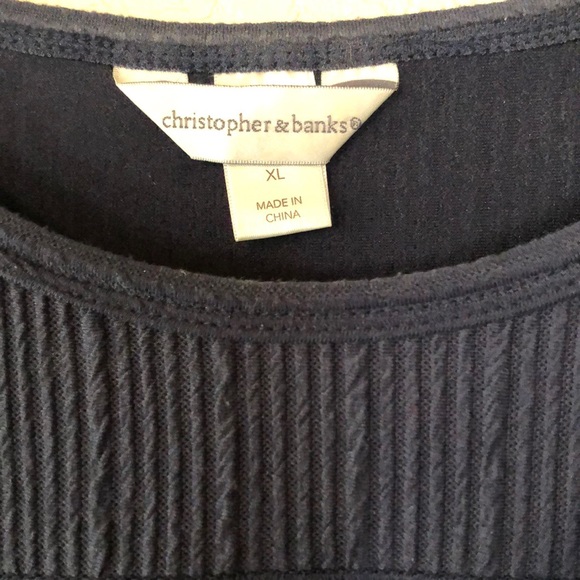 CJ Banks Blue Textured Tunic - Picture 2 of 6